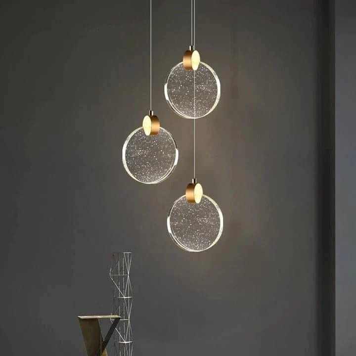 Decorative Transparent Crystal LED Golden Hanging Pendant Light