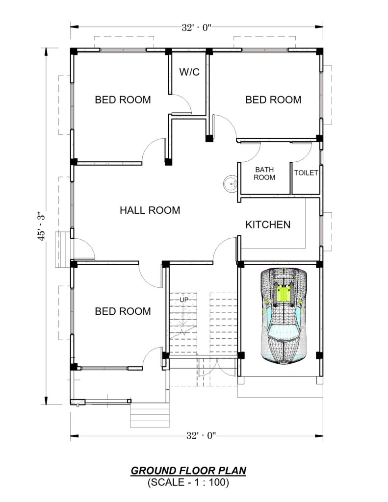 32'x45' house plan
