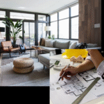 Dark Blue Orange Modern Real Estate Marketing Brochure
