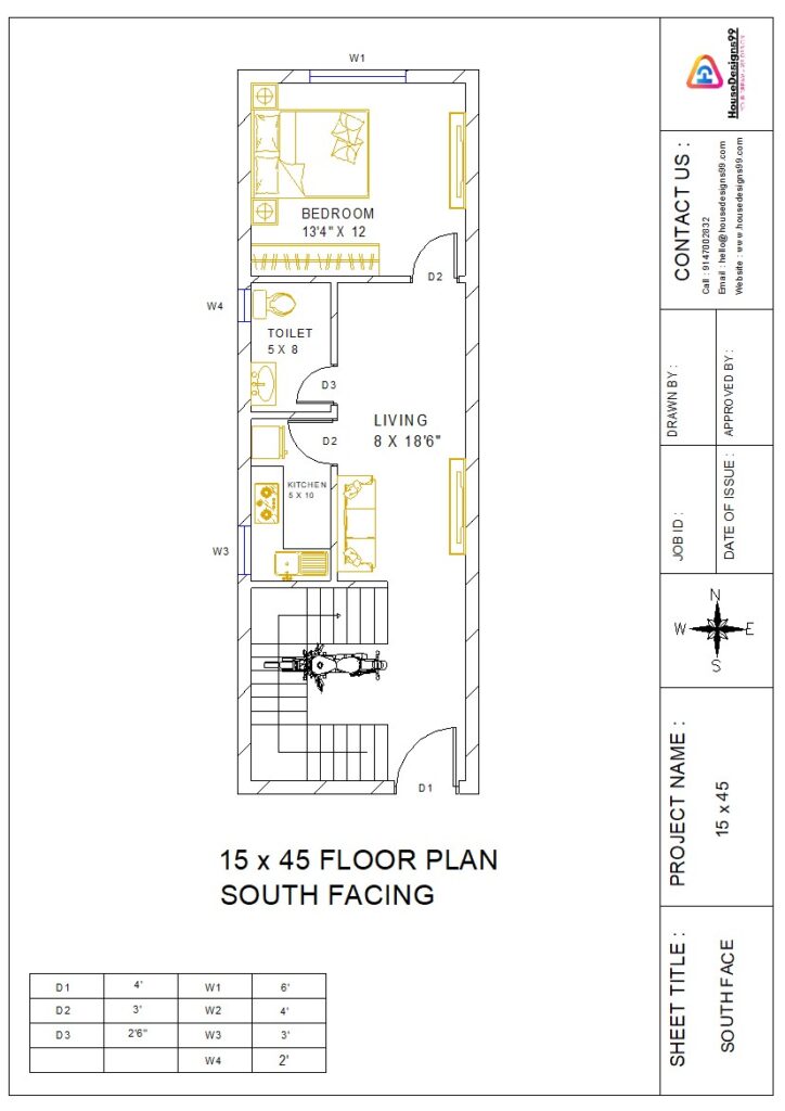 15x45 Floor Plan