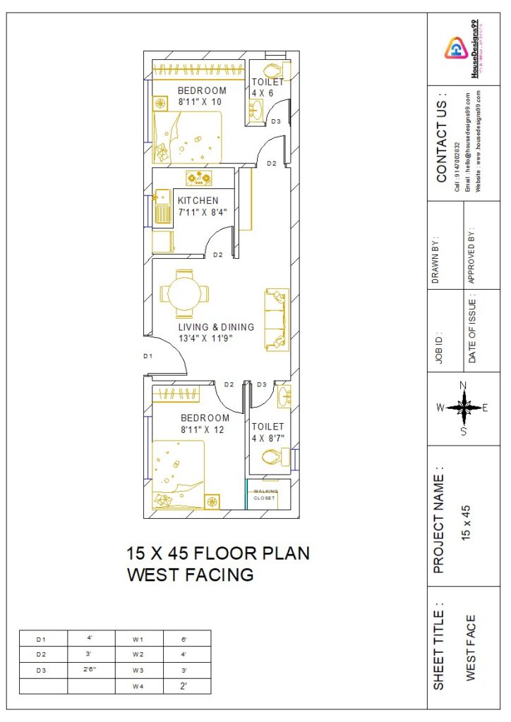 15x45 Floor Plan