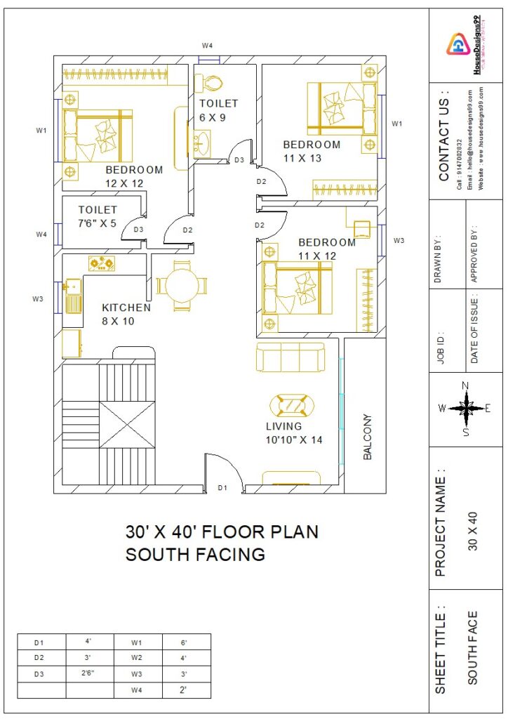 30x40 Floor Plan