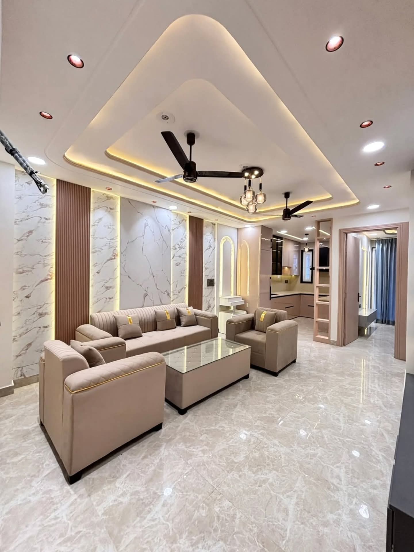 3 BHK flat interior design in Newtown