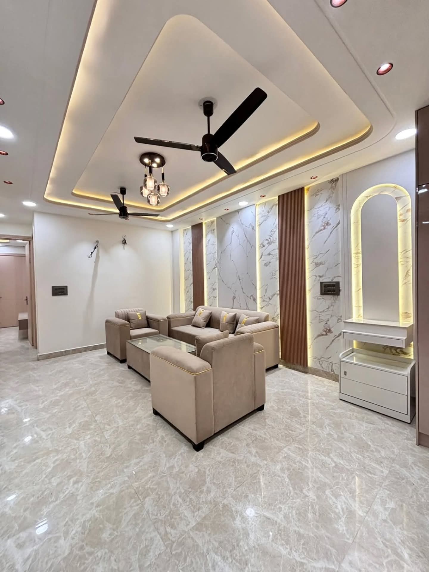 3 BHK flat interior design in Newtown