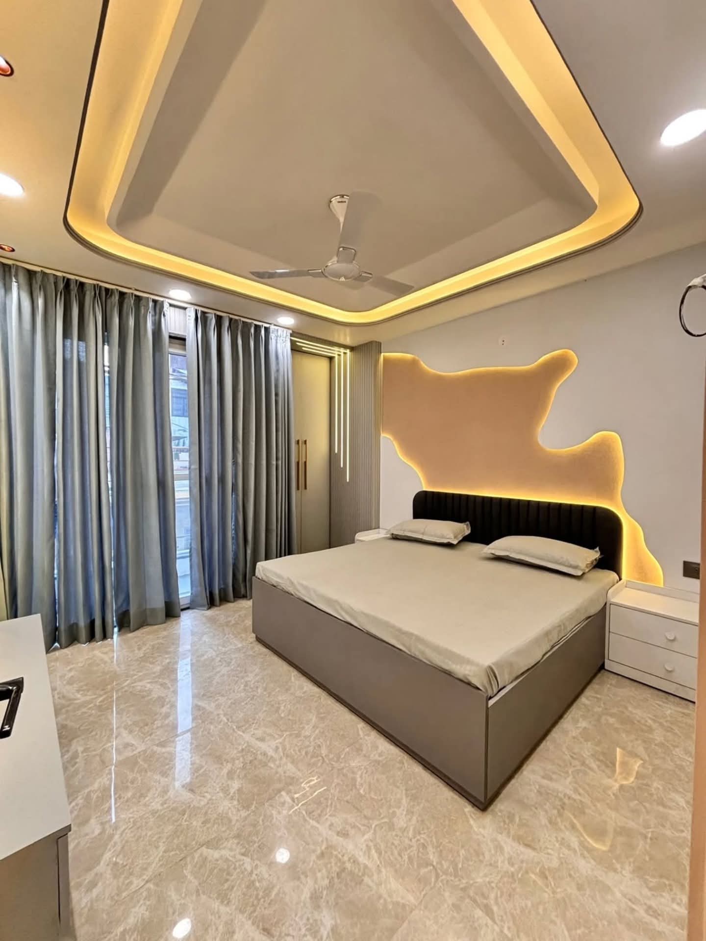 3 BHK flat interior design in Newtown